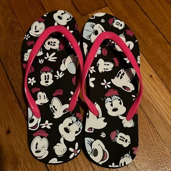 Disney Shoes - Disney parks official Mickey & Minnie sandal flip flops  9-10 L like new worn 1x